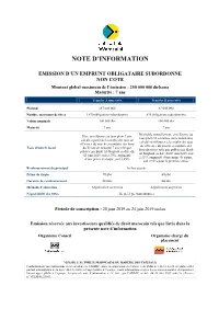 Note D'information