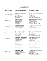 2013 Web.Com Tour OPEN QUALIFYING DATES of PLAY