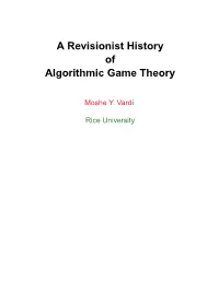 A Revisionist History of Algorithmic Game Theory
