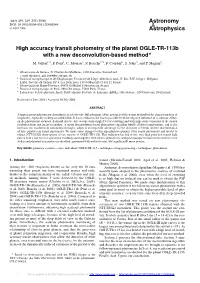High Accuracy Transit Photometry of the Planet OGLE-TR-113B with a New Deconvolution-Based Method