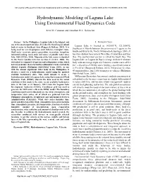 Hydrodynamic Modeling of Laguna Lake Using Environmental Fluid Dynamics Code