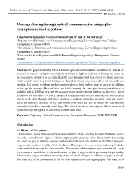 Message Sharing Through Optical Communication Usingcipher Encryption Method in Python