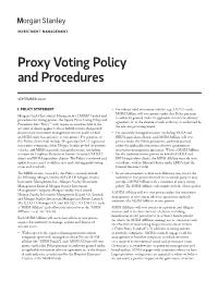 Proxy Voting Policy and Procedures
