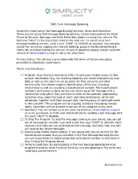 SMS Text Message Banking