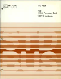 STD 7000 7801 808SA Processor Card USER's MANUAL