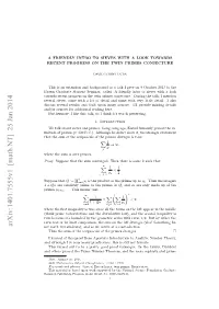 A Friendly Intro to Sieves with a Look Towards Recent Progress on the Twin Primes Conjecture