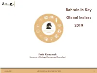 Bahrain in Key Global Indices 2019