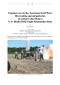 Canister Use in the American Civil War: Recreating Spread Patterns of Canister Shot from a U.S