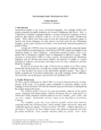 Determining Gender Markedness in Wari' Joshua Birchall University Of