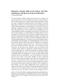 Distinctive Semantic Fields in the Orkney and Shetland Dialects, and Their Use in the Local Literature‘