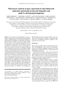 Microarray Analysis of Gene Expression by Microdissected Epidermis and Dermis in Mycosis Fungoides and Adult T-Cell Leukemia/Lymphoma