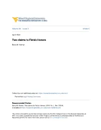 Two Claims to Fleta's Honors