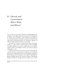 25. Liberals and Conservatives: Who’S What and Where?