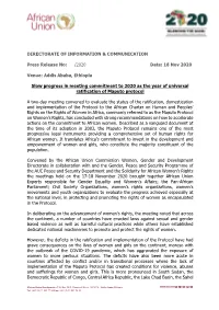 Accelerating the Implementation of Commitments to African Women