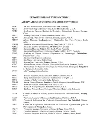 Depositories of Type-Material