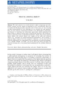 HUI What Is a Digital Object Metaphilosophy.Pdf