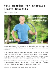 Hula Hooping for Exercise &#8211