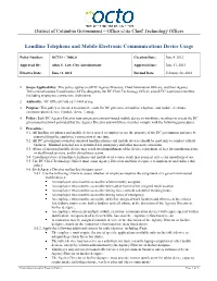 Landline Telephone and Mobile Electronic Communications Device Usage
