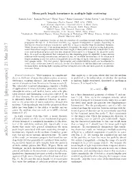Mean Path Length Invariance in Multiple Light Scattering