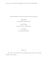 Running Head: CONFIGURAL SENSITIVITY to INTER-LETTER SPACING 1