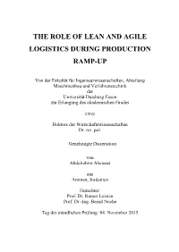 The Role of Lean and Agile Logistics During Production Ramp-Up