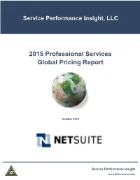 2015 Professional Services Global Pricing Report