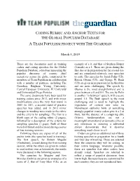 Coding Rubric and Anchor Texts for the Global Populism Database a Team Populism Project with the Guardian