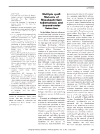 Multiple Rpob Mutants of Mycobacterium Tuberculosis And