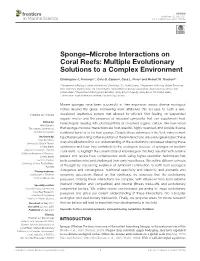 Sponge–Microbe Interactions on Coral Reefs: Multiple Evolutionary Solutions to a Complex Environment