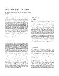 Analysis of Networks in Chess