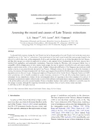 Assessing the Record and Causes of Late Triassic Extinctions