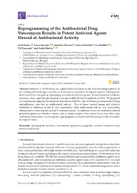 Reprogramming of the Antibacterial Drug Vancomycin Results in Potent Antiviral Agents Devoid of Antibacterial Activity