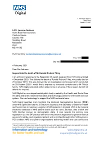 Response from NHS Digital