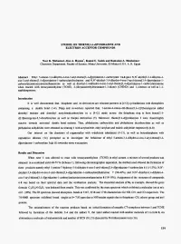 STUDIES on THIENO[3,4-Rf]PYRIDAZINE and ELECTRON ACCEPTOR COMPOUNDS