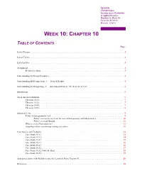 Week 10: Chapter 10