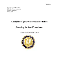 Analysis of Greywater Use for Toilet Flushing in San Francisco