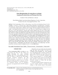 Citrus Huanglongbing (Greening Disease) in Egypt: Symptoms Documentation and Pathogen Detection