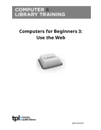 Computers for Beginners 3 Use the Web Handout