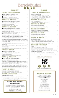 Download Our Complete Beverage Menu Menu (PDF)