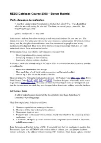 NEBC Database Course 2008 – Bonus Material