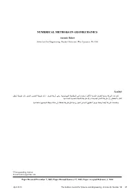 Numerical Methods in Geomechanics
