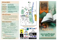 PROGRAM 7Th - 9Th June 2019 7Th - June Weekend Long