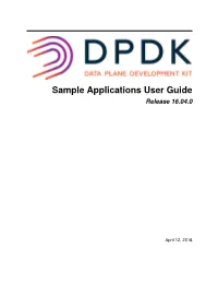 Sample Applications User Guide Release 16.04.0