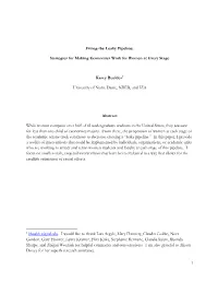 1 Fixing the Leaky Pipeline: Strategies for Making Economics Work For