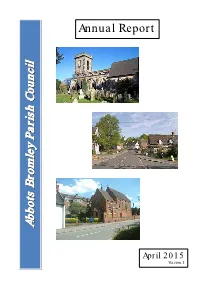 2015 Version 1 This Report Has Been Compiled by Abbots Bromley Parish Council Using Input from a Number of Different Sources