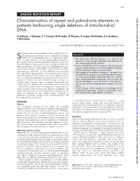 Characterisation of Repeat and Palindrome Elements in Patients