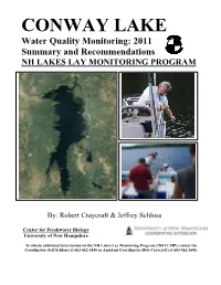 CONWAY LAKE Water Quality Monitoring: 2011 Summary and Recommendations NH LAKES LAY MONITORING PROGRAM