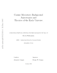Cosmic Microwave Background Anisotropies and Theories Of