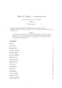 Edsger W. Dijkstra: a Commemoration