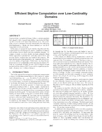 Efficient Skyline Computation Over Low-Cardinality Domains
